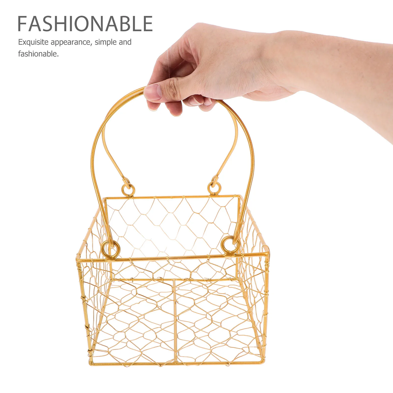 

Hand Basket Wedding Metal Gift Basket Box Small Iron Metal Empty Baskets Gifts Storage Candy Elegant Handheld Durability