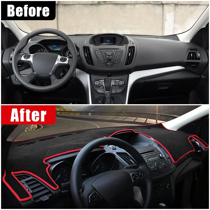 Car Dashboard Cover Pad For Ford Kuga Escape 2013–2019 Sunshade Protector Anti-UV Dash Mats Non-slip Pads Interior Accessories