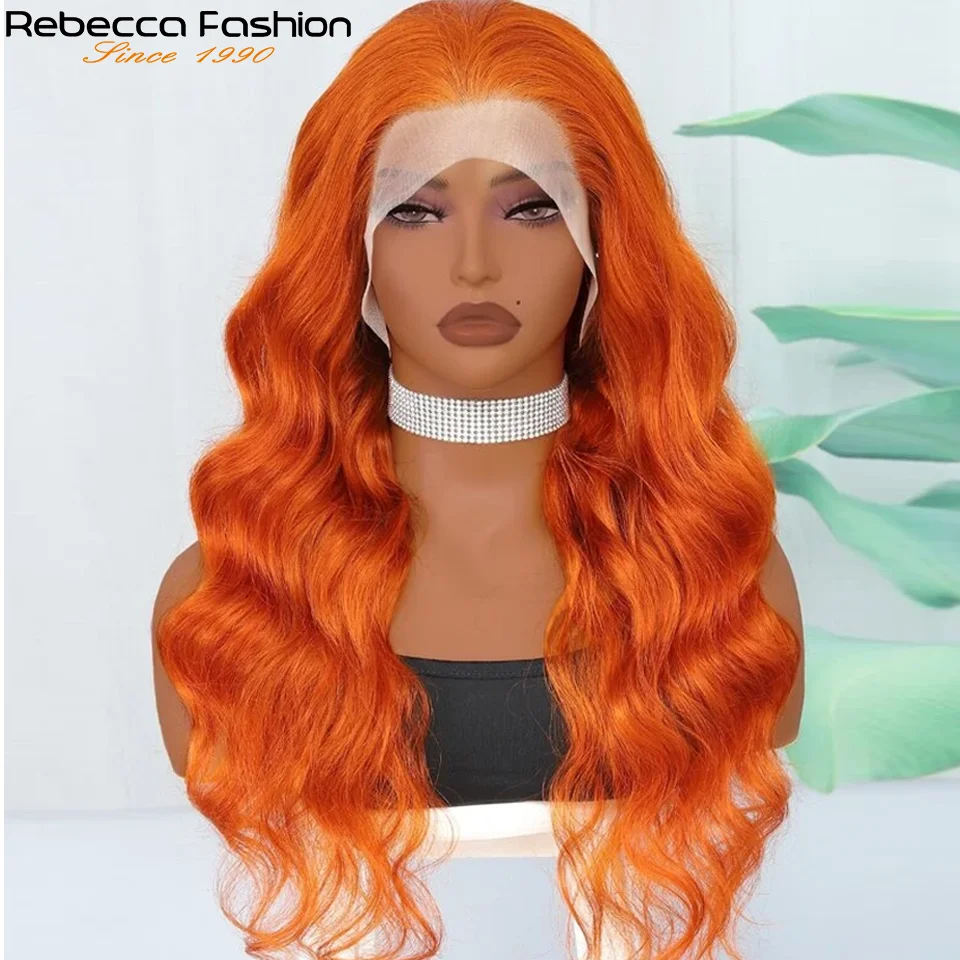 13x5 Orange Ginger Body Wave Lace Front Wigs Ginger Brown Lace Frontal Wigs Natural Human Hair Wigs For Women Remy Hair Wig 200%