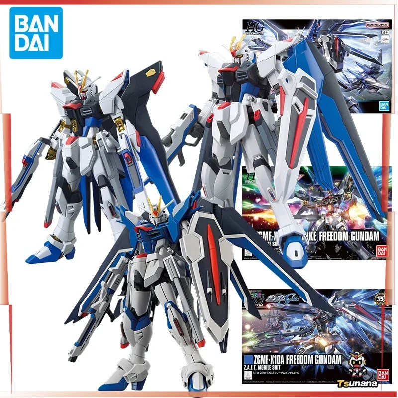 

Bandai HG 1/144 ZGMF-X10A Freedom Gundam Action Figures Strike Freedom Gundam Mobile Suit Rising Gundam Assembled Model Kit