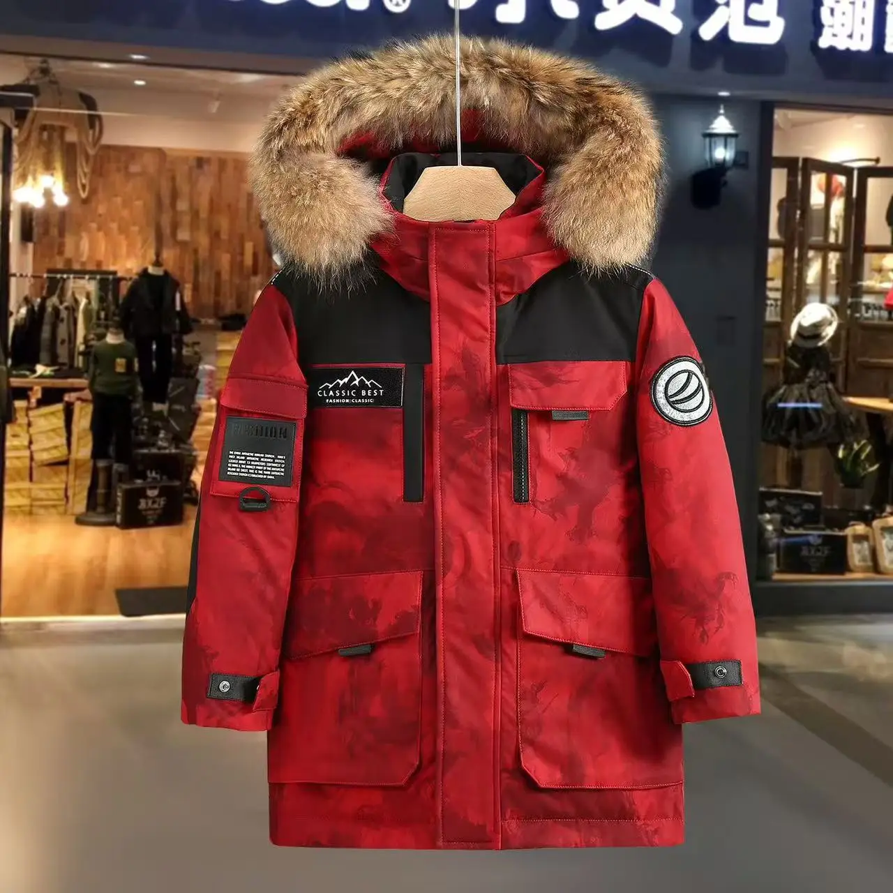 Children's Winter Down Jacket Boys' and Girls' Top 2025 Medium to Long New Winter Thick Coat for Large Children