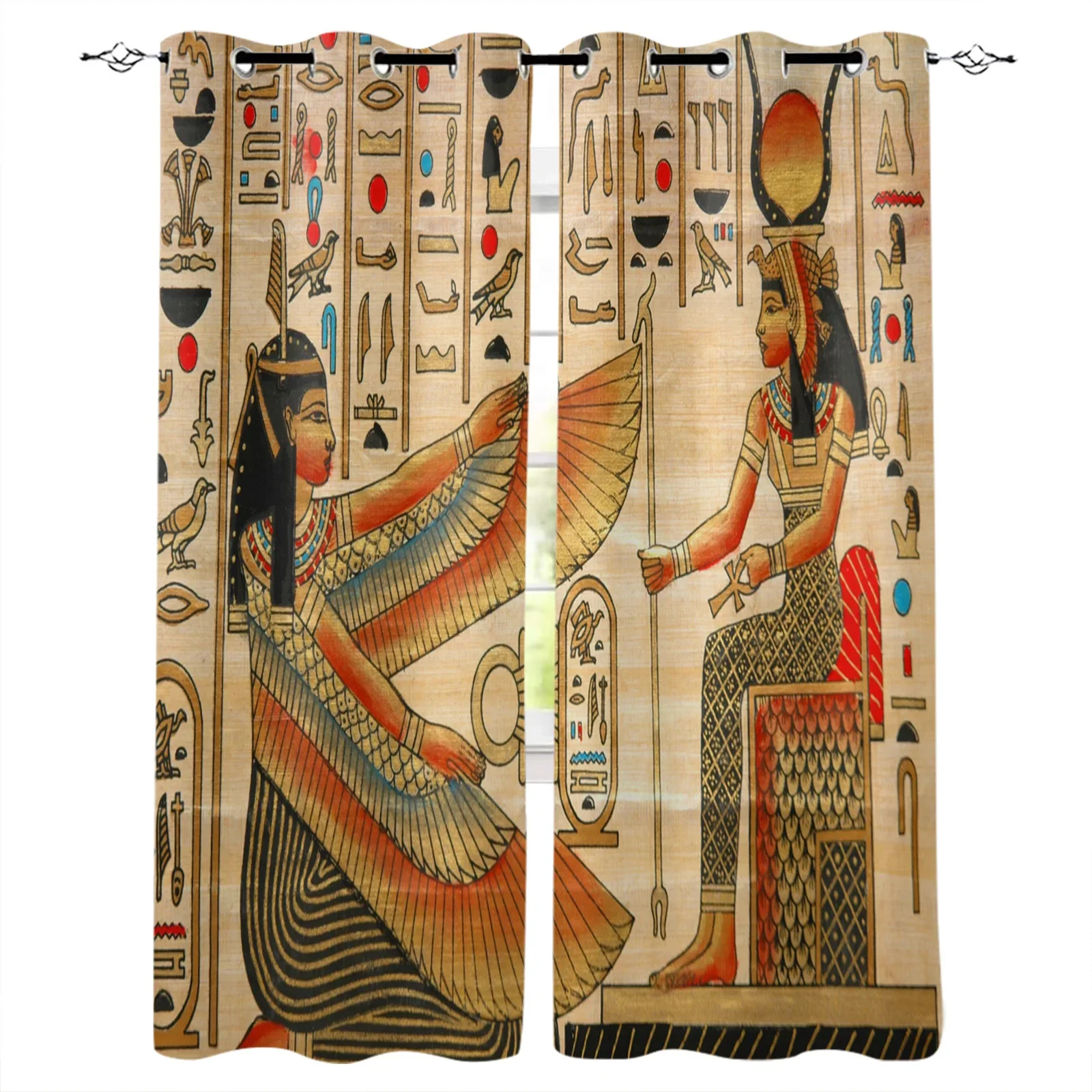 Egypt Character Desert Wall Retro Blackout Curtains Window Curtains for Bedroom Living Room Decor Window Treatments