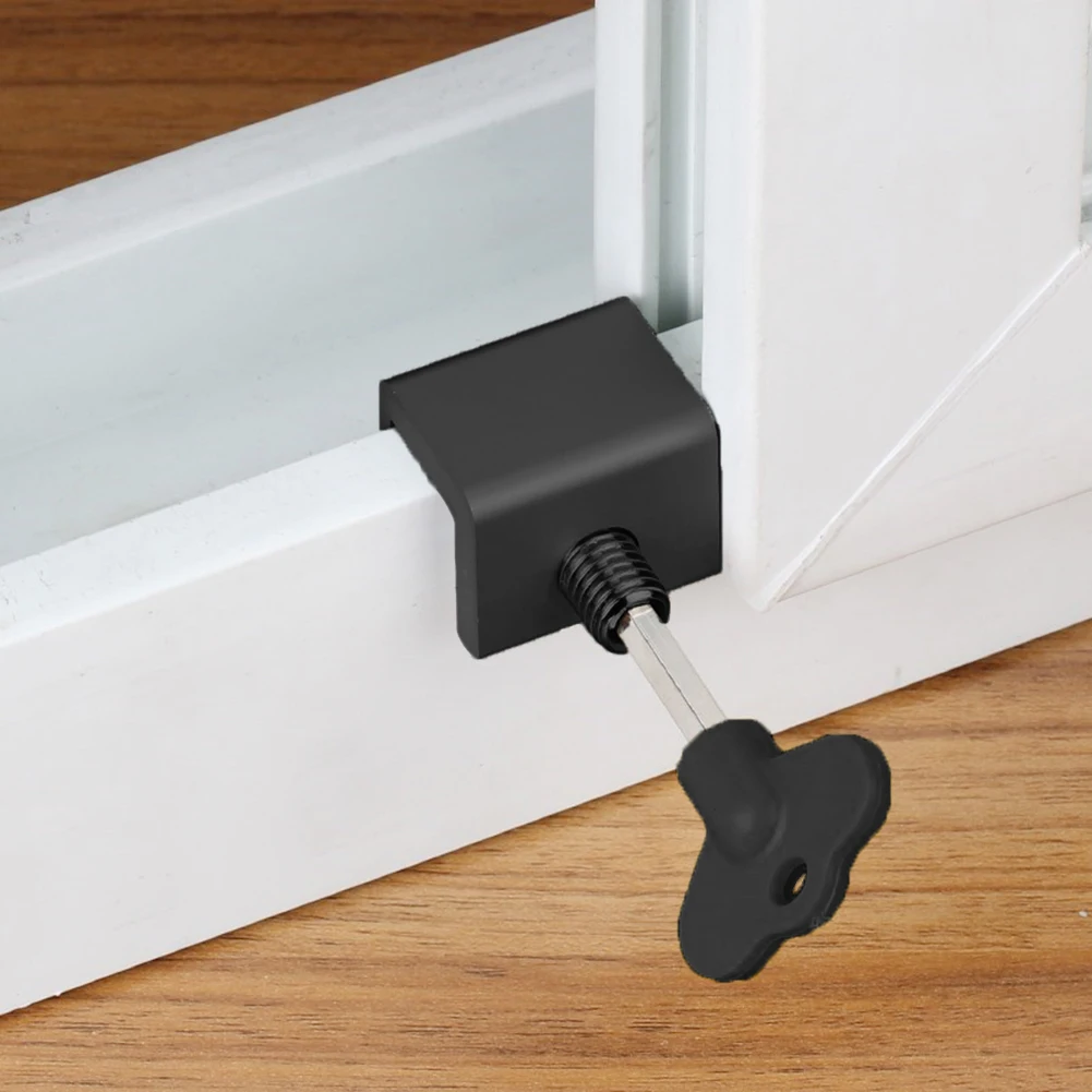 Sliding Sash Stopper Cabinet Locks Adjustable Sliding Window Lock Anti-theft Door Stop Aluminum Alloy Door Frame Security Lock