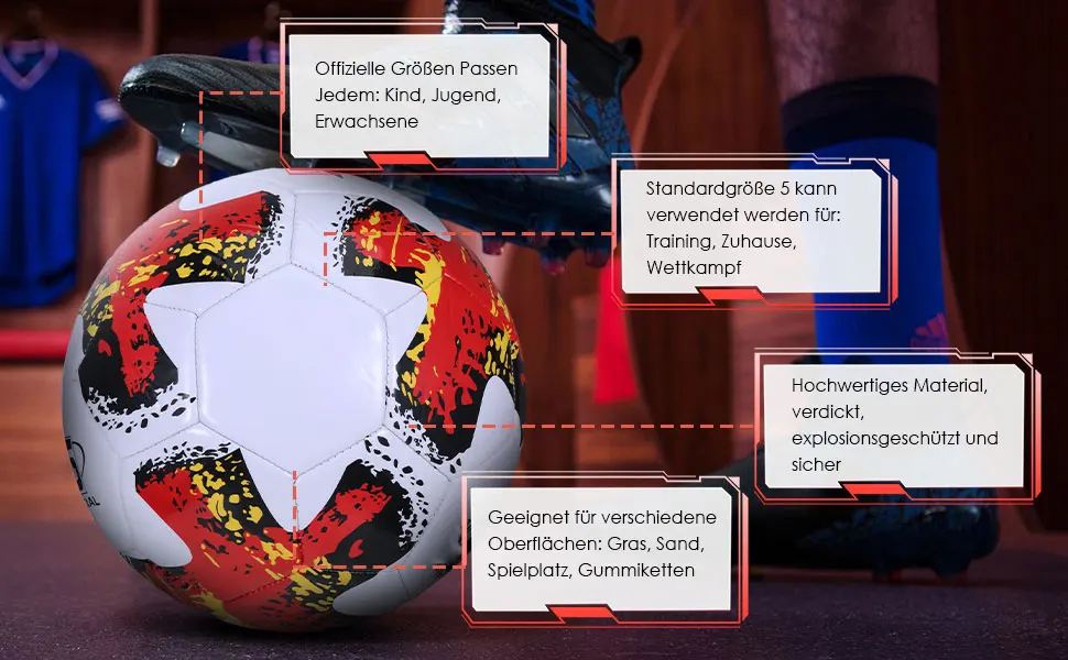 PVC Game-Changer Size 5 Soccer Ball For Outdoor Matches Rubber Bladder Gives Exceptional Air