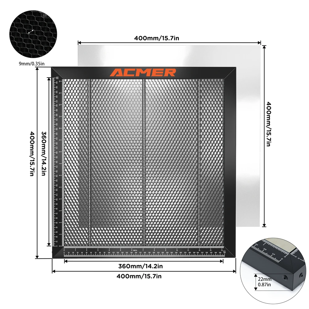 ACMER Lasersnijden Honingraat Werktafel voor CO2 of diode Lasergraveerder Snijmachine 300x300/330x330/400x400/440x440x22mm