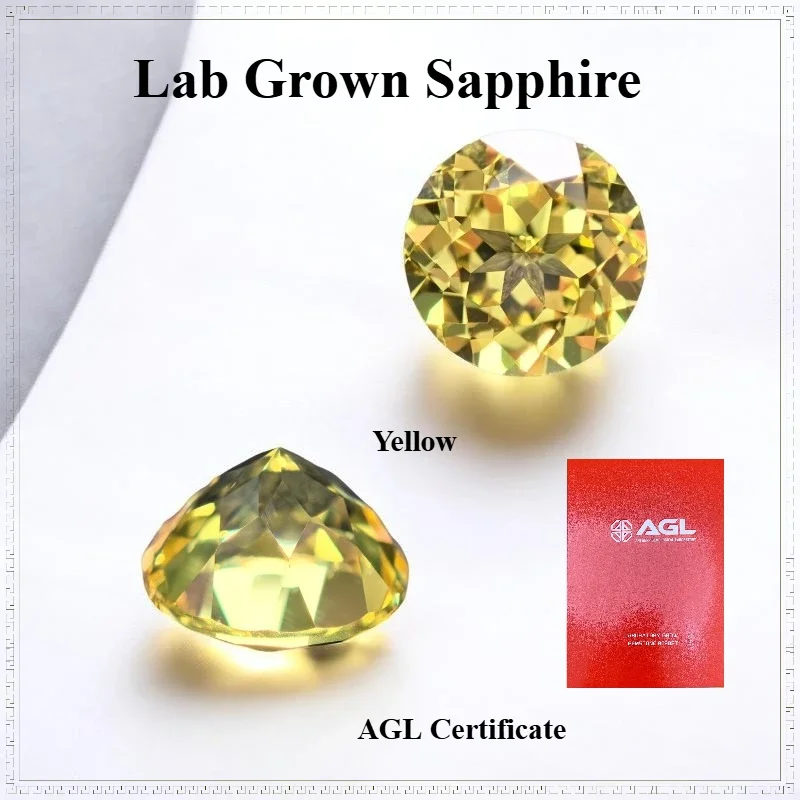 

Top Round Cut Lab Grown Sapphire Gemstone For Jewelry Making Selectable AGL Certificate