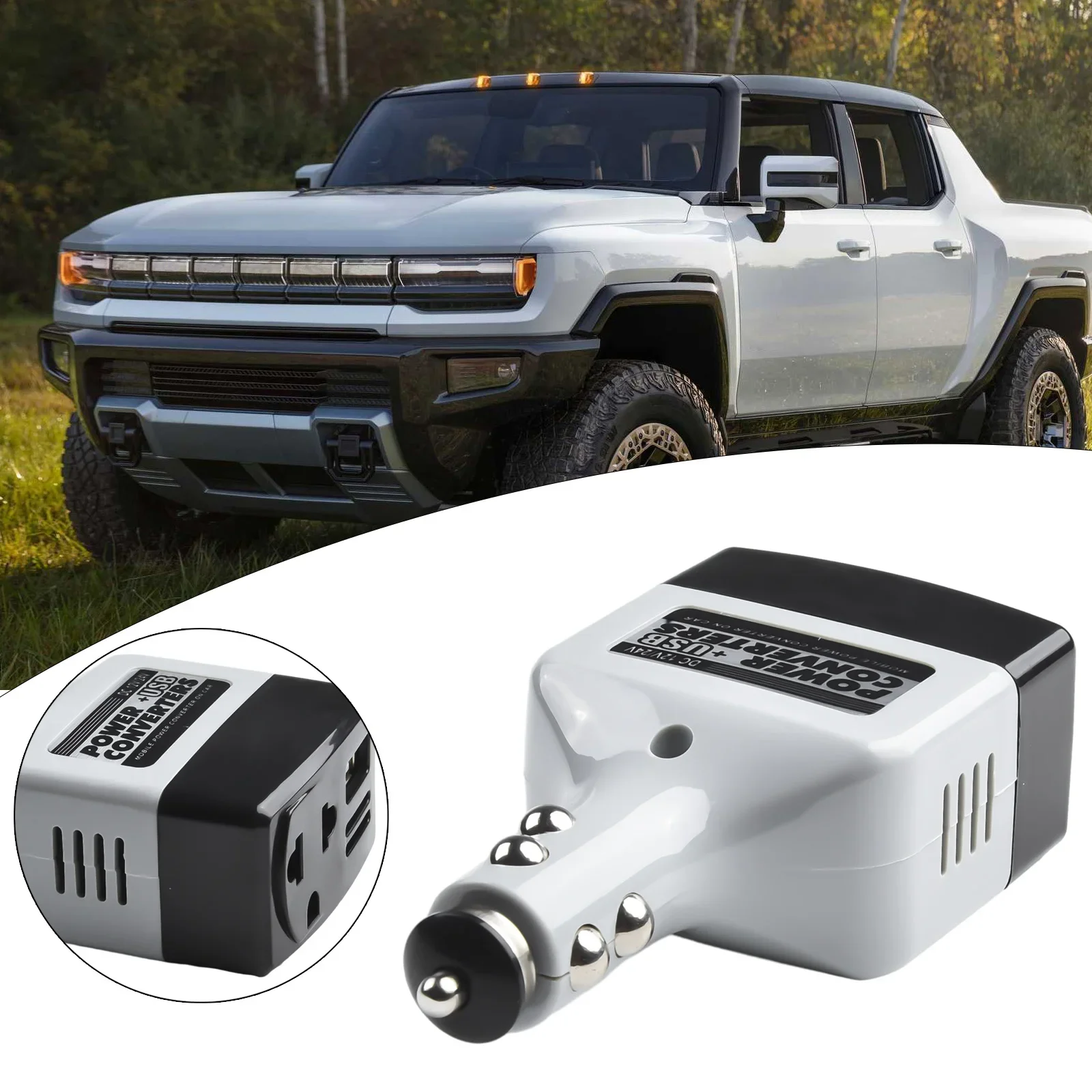 1pc Car Power Converter Adapter Inverter USB Outlet Charger 12v/24v To 220V DC To AC With ABS Flame Retardant Plastic