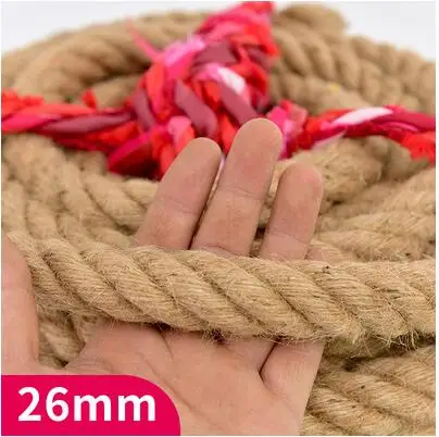 26mm Natural Jute Rope Heavy Duty Twine Hemp Twisted Cord Macrame String DIY Craft Handmade Decoration Pet Scratching