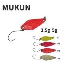MUKUN 3.5g 5g Fishing Tackle Bait Fishing Metal Spoon Lure Bait For Trout Bass Spoons Small Hard Sequins Spinner Spoon