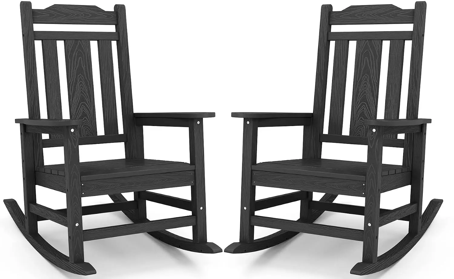 HDPE Oversized Outdoor Rocking Chair Set of 2, Heavy Duty All Weather Patio Porch Rocker for Adults, Durable, Customized