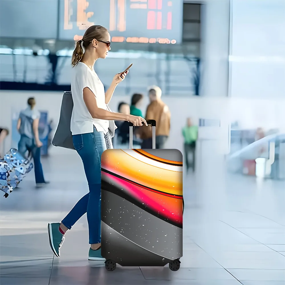 

1PC Abstract Fluid Curve Luggage t for carrying cases 18 – 32 inches in size; dust and elastic travel accessories in vibrant