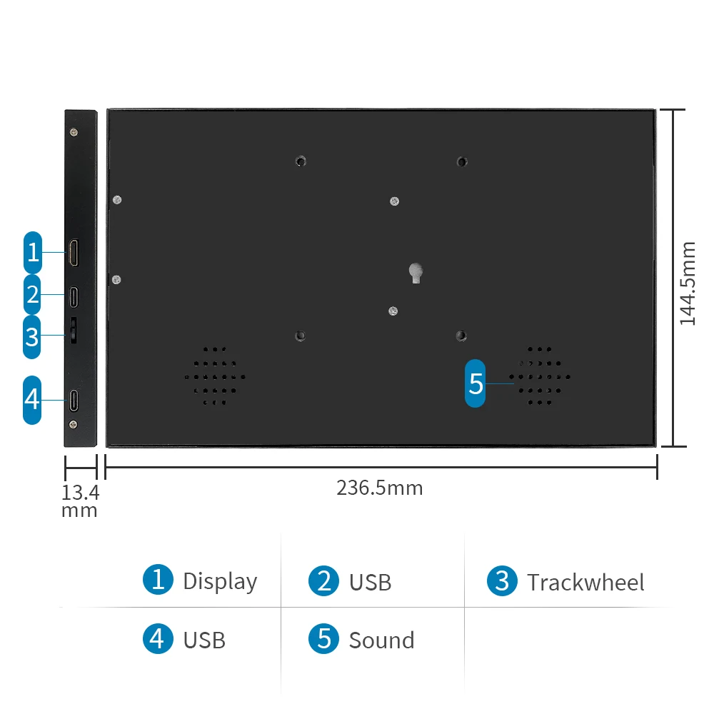 Imagem -03 - Monitor Portátil Compatível com Hdmi Touch Screen com Alto-falantes Módulo Raspberry pi Display para Computador pc Ps4 Laptop 10.1