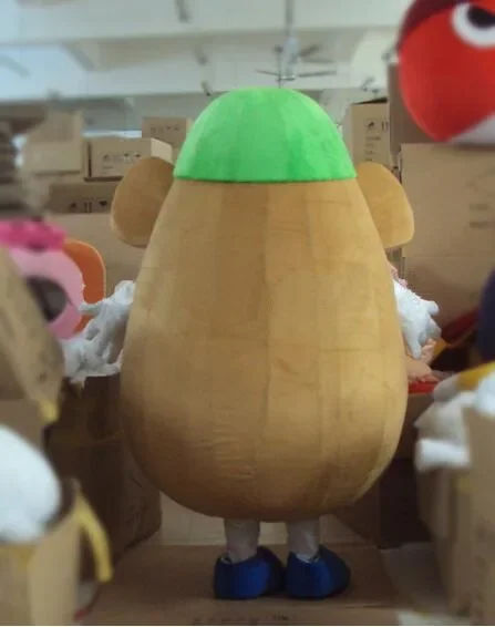 Cosplay Mr. Aardappel Hoofd Stripfiguur Kostuum Mascotte Advertis Verkleedkleding Verjaardagsfeestje Dier Carnaval Rekwisieten