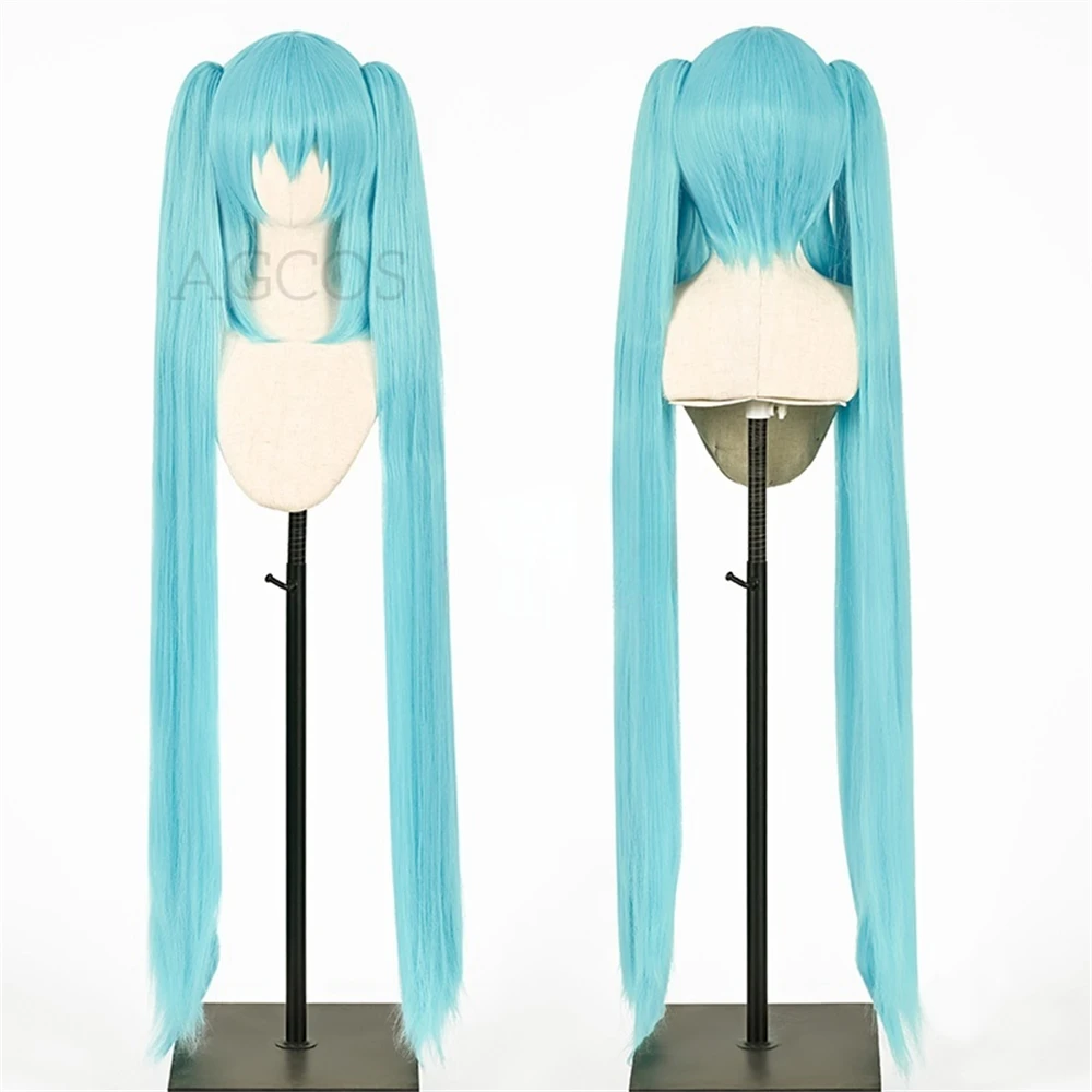 AGCOS Anime Mikku Cosplay Girl Mikuu Cosplay Wig Christmas Cos Hair Wigs