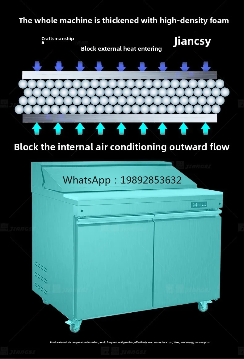 Salad Cabinet Commercial Salad Cabinet Slotted Fruit Fishing Display Refrigerated Fresh-keeping Cabinet