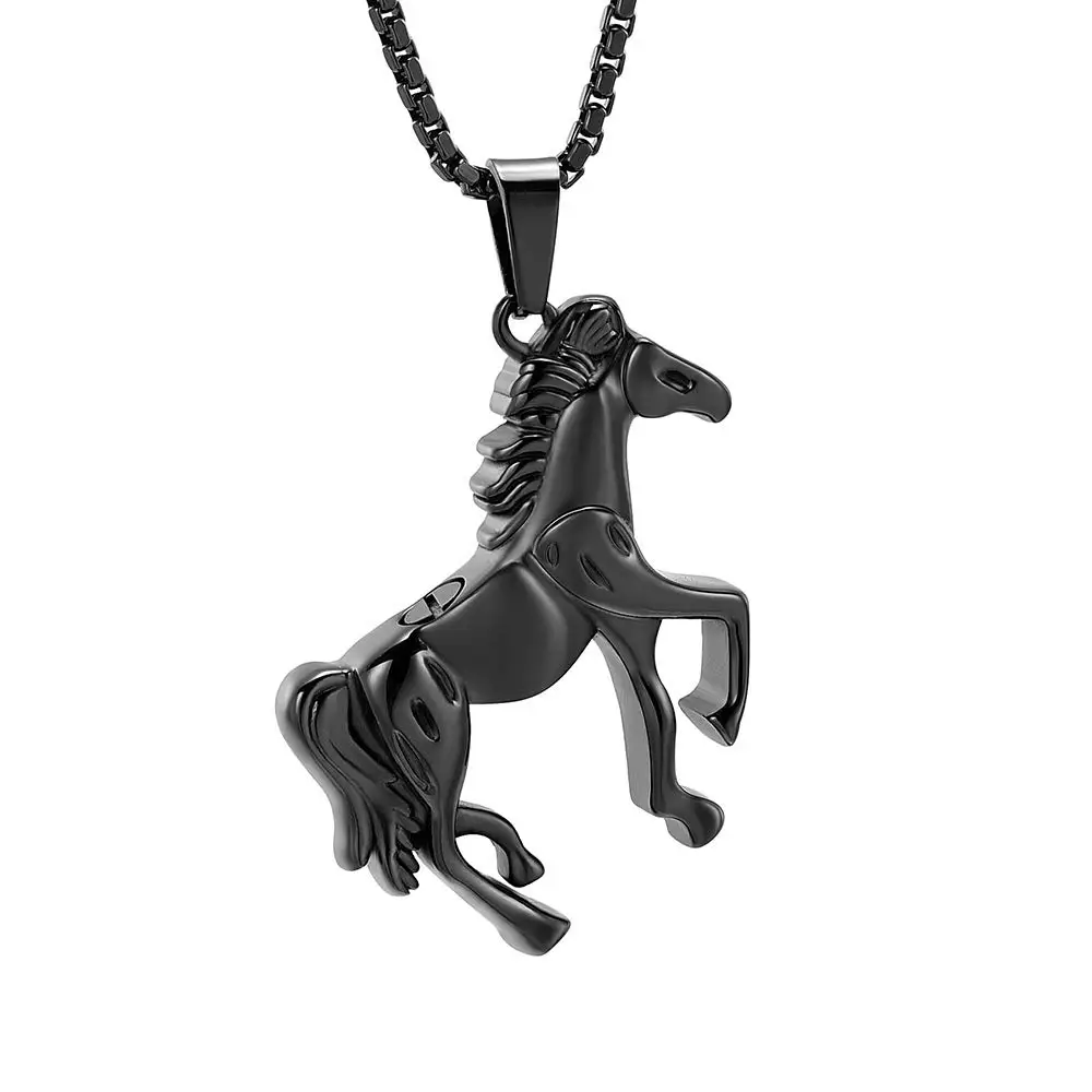 

Horse Urn Necklace for Ashes Stainless Steel Memorial Pendant Cremation Jewelry Human Pet Keepsake Gift for Women Men