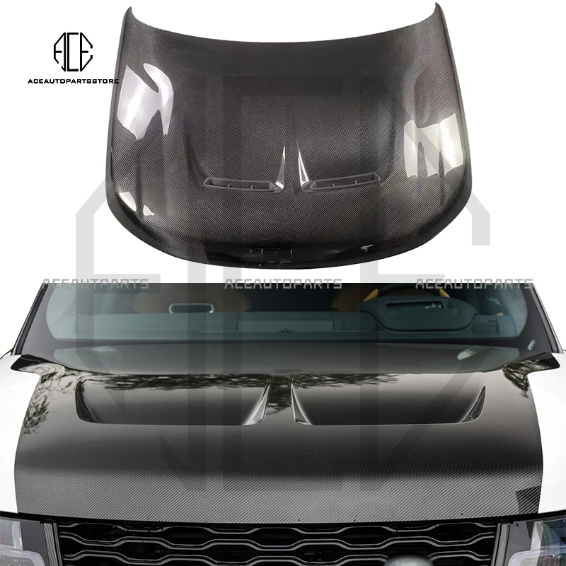 

SVR Style Dry Carbon Fiber Hood For Range Rover Sport Carbon Fiber Engine Cover perfect fitment 2013-2020