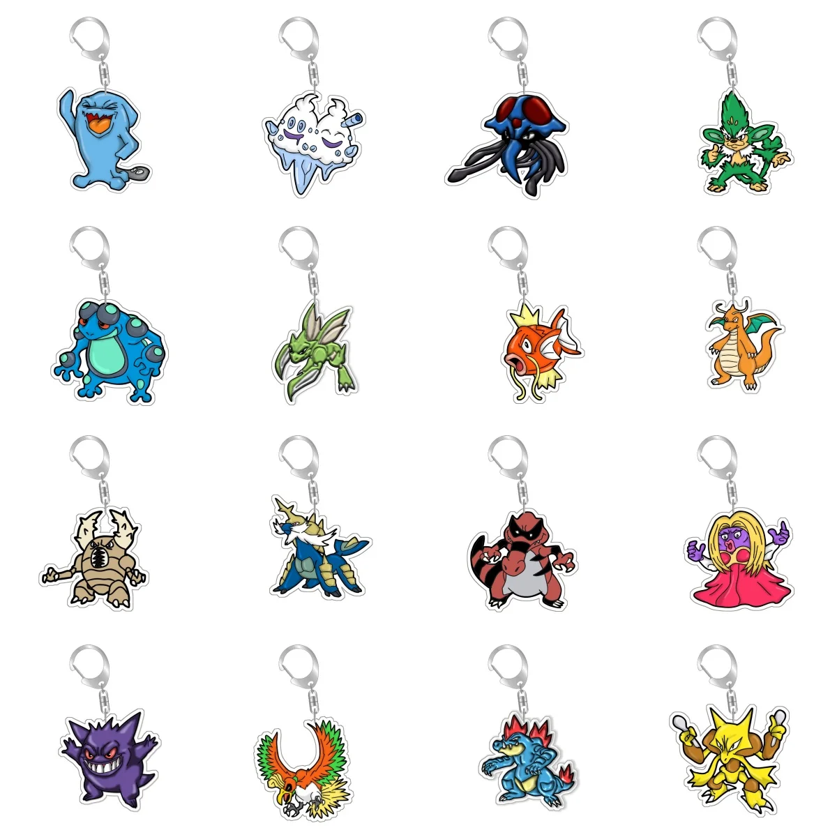 Pokemon Magikarp Scyther Gengar Dragonite Alakazam DIY Acrylic Keychain Pendant Anime Classics Game Collection Toy Gift