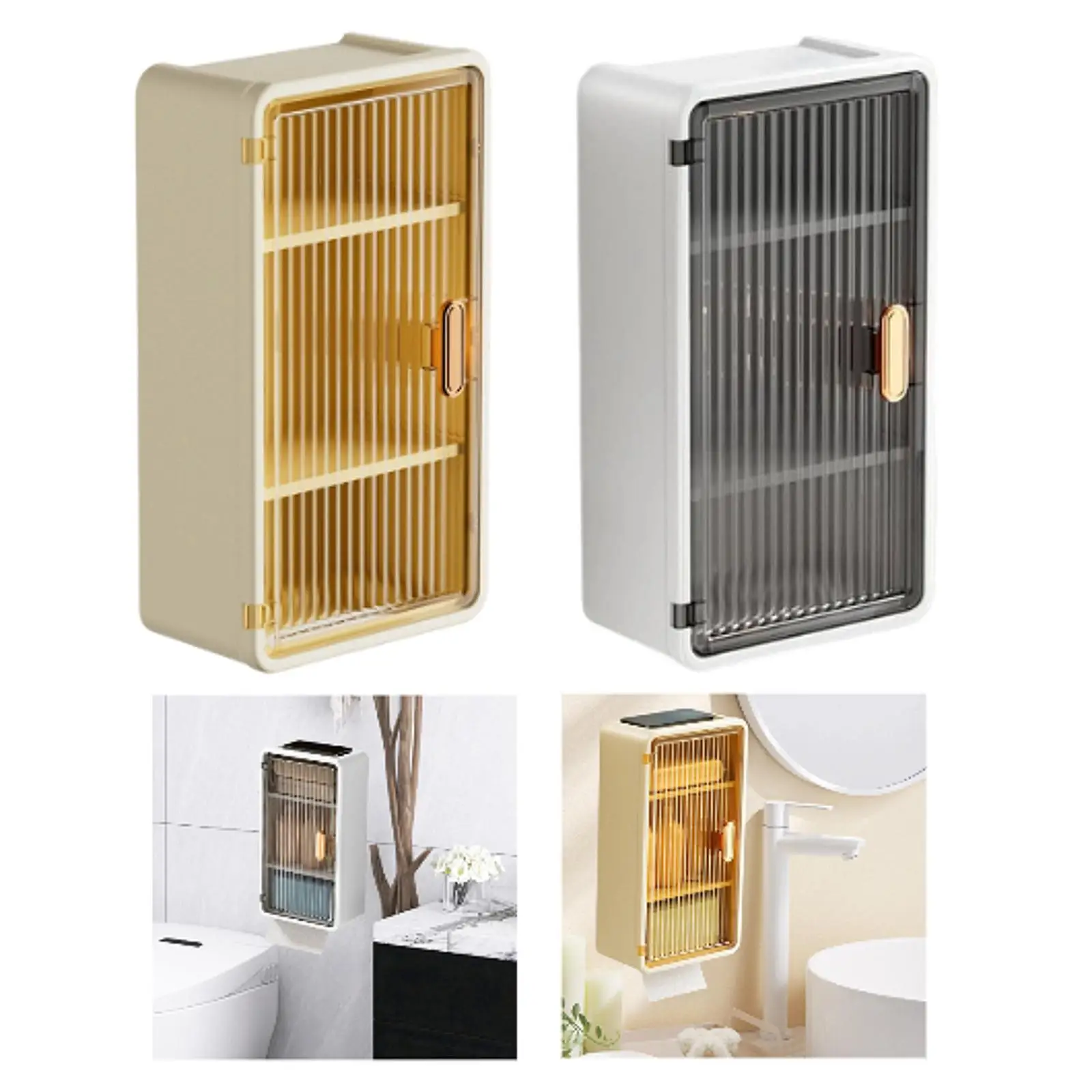 Tissue Holder with Shelf Toilet Paper Holder Wall Mounted Bathroom Storage Rack