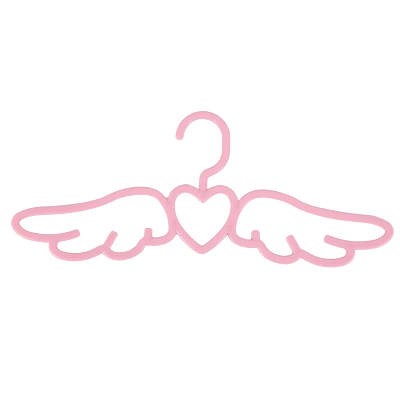 Hot 20 Pcs New Design Fly Angel Plastic Clothes Shirt Hanger, Cute Pretty Pink Loving Heart Scarf Underwear Hanger Rack