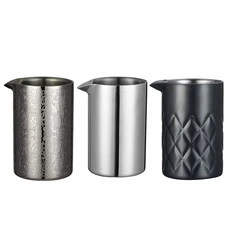 Cocktail Mixing Glass Etched W Spirit Pattern Double Walled Stainless Steel Pitcher Design Bartending Glasses Barware Essentials