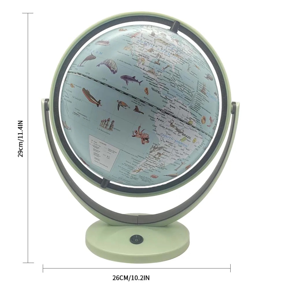 7.8 Cal kuli ziemskiej dla dzieci, kula edukacyjna ze stoiskiem zbudowanym na mapie ziemi z lampą nocną, edukacyjna globus geograficzna