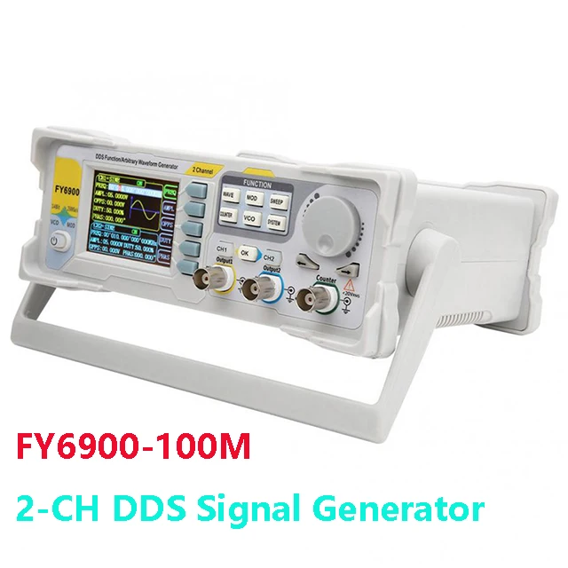 

FY6900 0-100MHZ Digital Function Signal Generator Dual Channel Arbitrary Waveform Meter TFT Screen Frequency Count Source AM FM