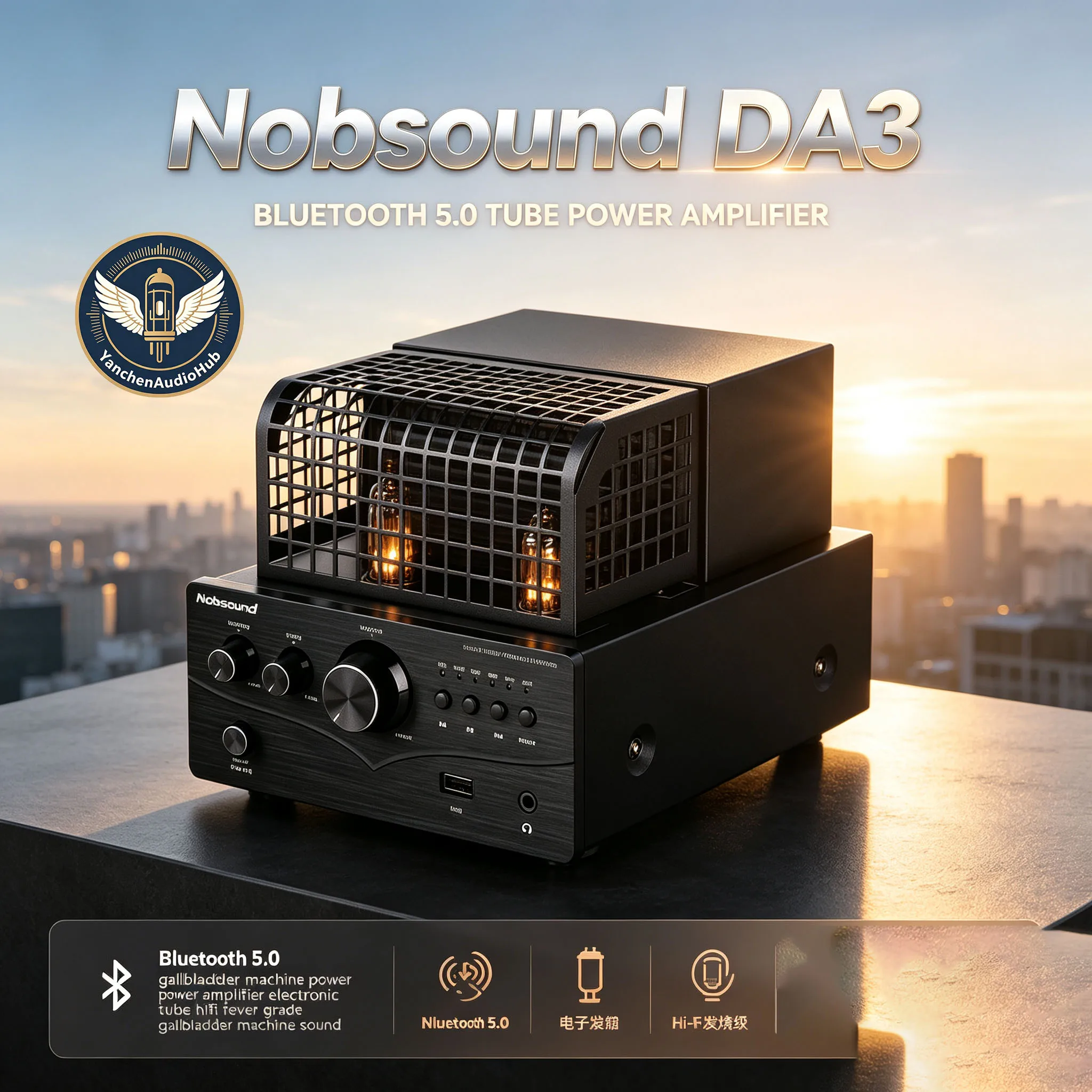 Nobsound2027-DA3 Bluetooth Gallbladder Machine Power Amplifier Electronic Tube hifi Fever Grade Gallbladder Machine Audio