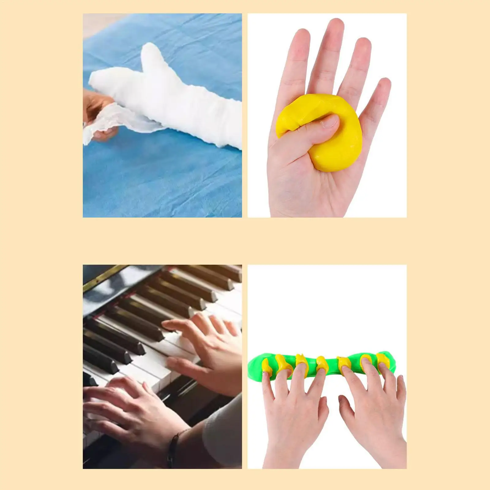 

Мягкая масса для тренировки хвата, 4 штуки, для упражнений рук, для женщин, мужчин, спортсменов, музыкантов, геймеров