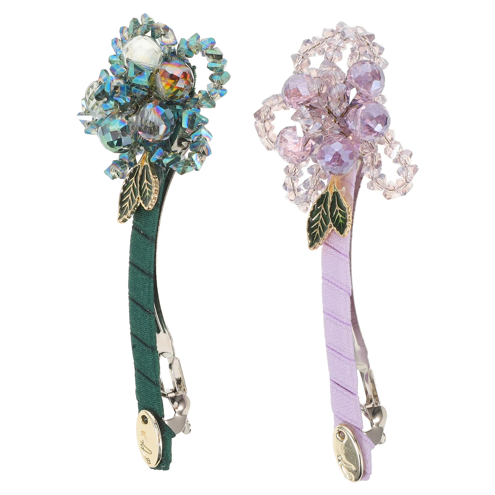 

2pcs Flower Claw Clips For Women Spring Barrettes Artificial Crystal Lightweight Secure Grip Hair Accessories For Thick Thin