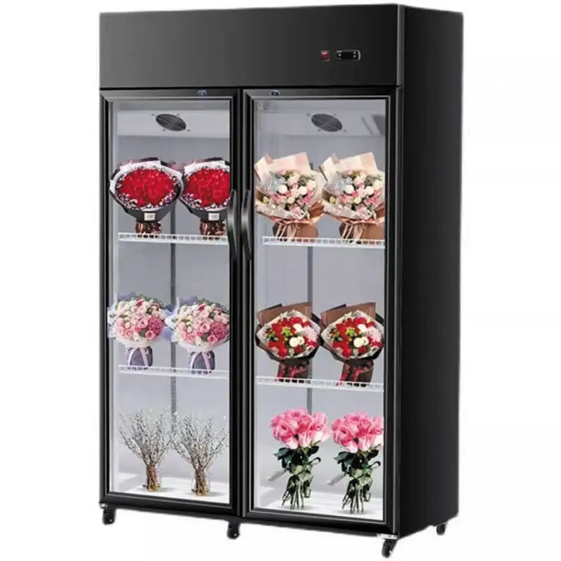

Flower shop flower special fresh-keeping cabinet, flower shop refrigerated air-cooled frost-free double door three door display