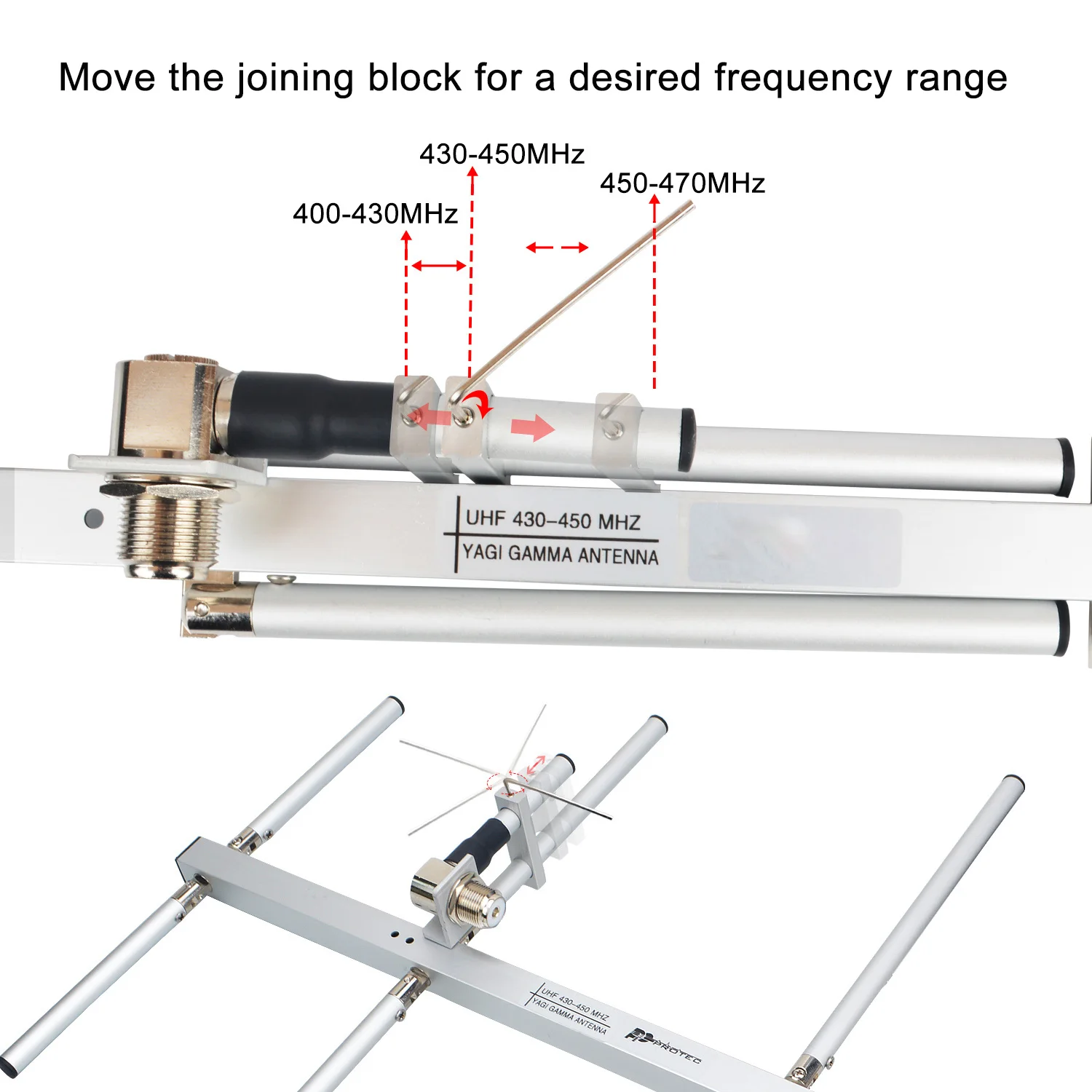 UHF 400-470MHz Walkie Talkie Directional Yagi Antenna FRS PMR Ham Radio Repeater Collapsible 13dB Antenna Five Elements YI-D-5