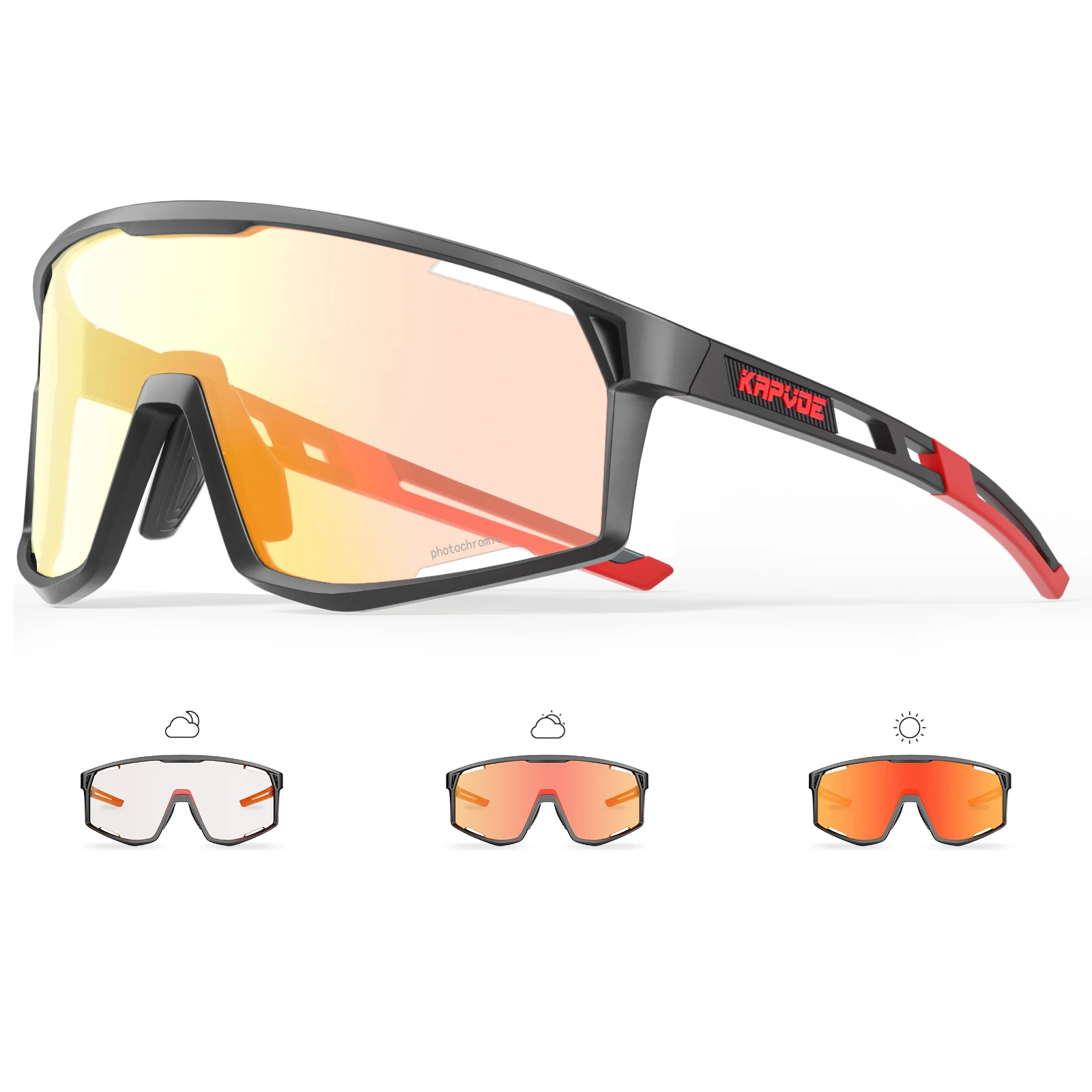 Kapvoe Nieuwe Outdoor Meekleurende Fietsen Zonnebril Mannen Vrouwen MTB Bril UV400 Fiets Brillen Sport Wandelen Racefiets Bril