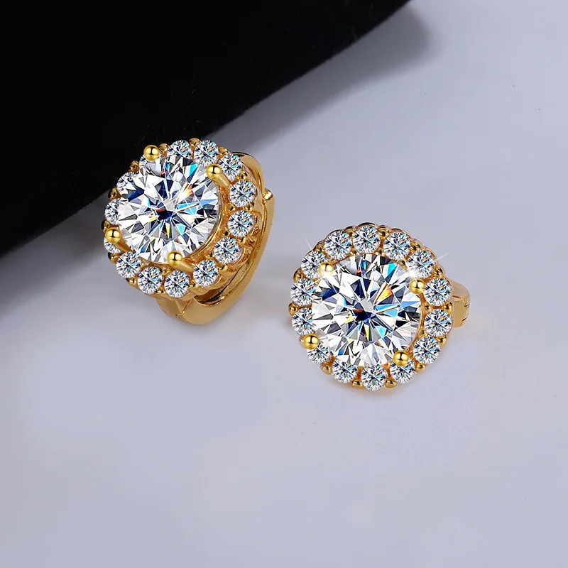 

Ts 0.5-1ct D Moissanite Hoop Earrings Women Gift S925 Sterling Silver Round Bag Earring Wedding Bridal Jewelry Wholesale