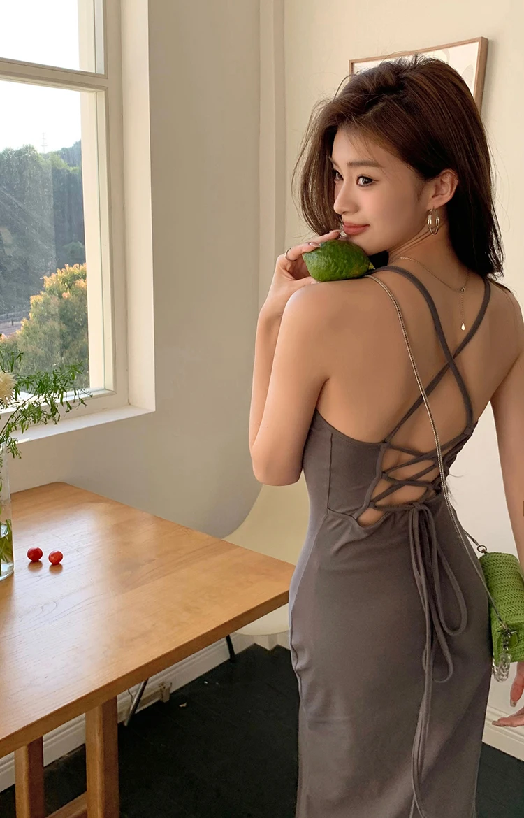 

Платье Pure Desire без бретелек, женское летнее, с открытой спиной, с поясом, сексуальное, облегающее, с разрезом, с высокой талией, А-силуэт, цельное, на все сезоны