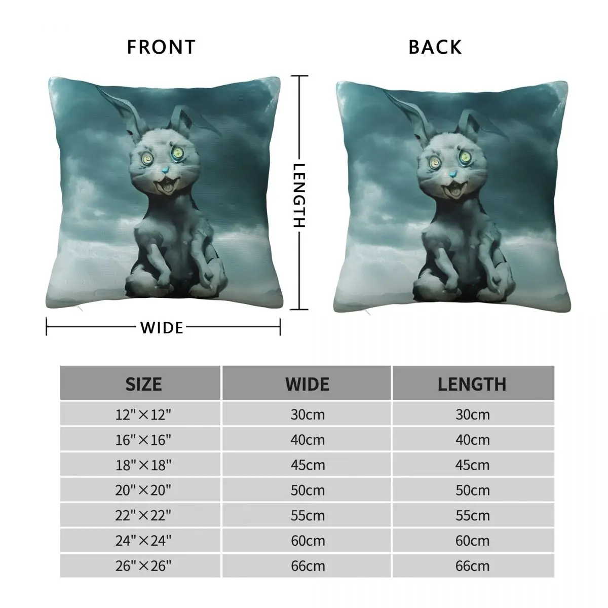 Sinister Bunny Killer Bunnies Square Pillowcase Polyester Linen Velvet Creative Zip Decor Home Cushion Cover