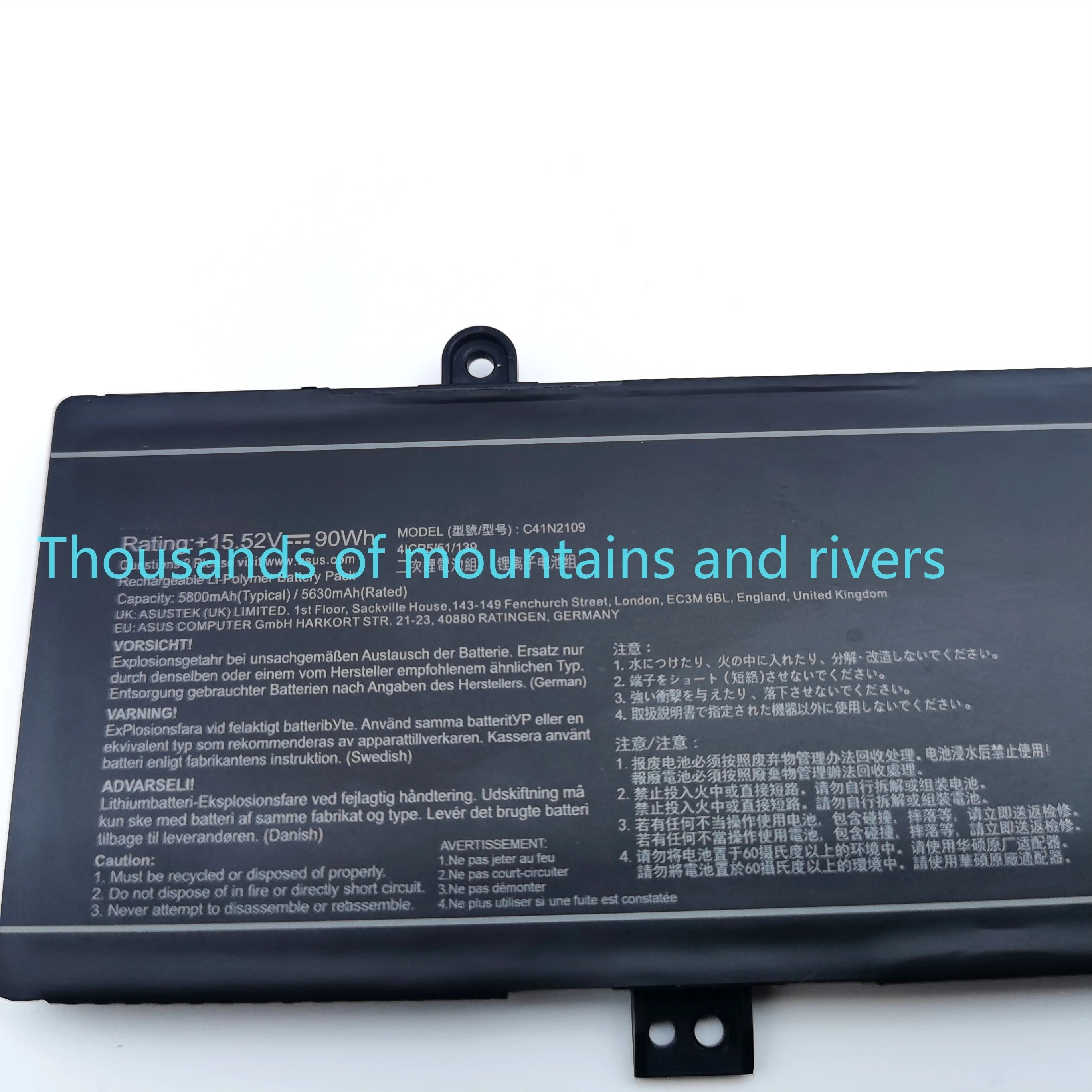 

NEW C41N2109 15.52V 5630mAh Laptop Battery For Asus ROG Zephyrus M16 GU604VZ-N4004W STRIX G18 G634 G814JV-N6034W GV601RM 90WH