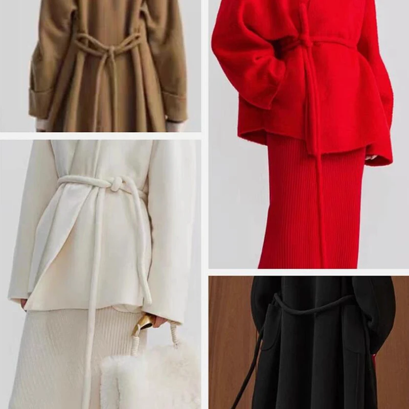 210cm Woolen Rope Tie Belt Women Coat Belt Autumn Winter Overcoat Jacket Sweater Wool Waist Belt Decor Replacement Accessory