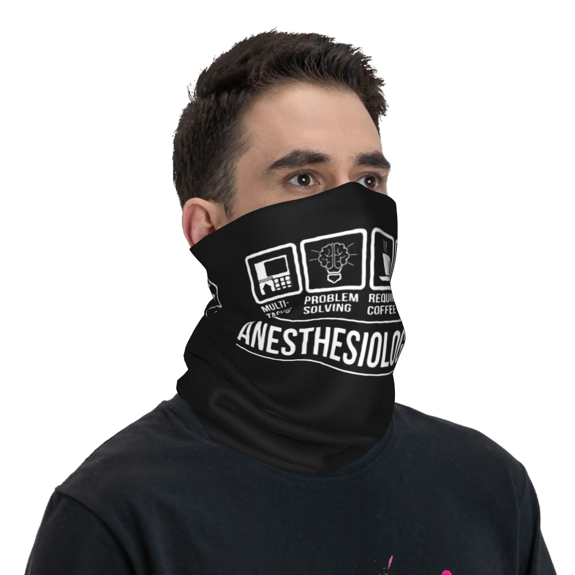 Anesthesia Medication Labels Bandana Neck Gaiter Printed Face Scarf Headwear Outdoor Sports for Men Women Adult Windproof