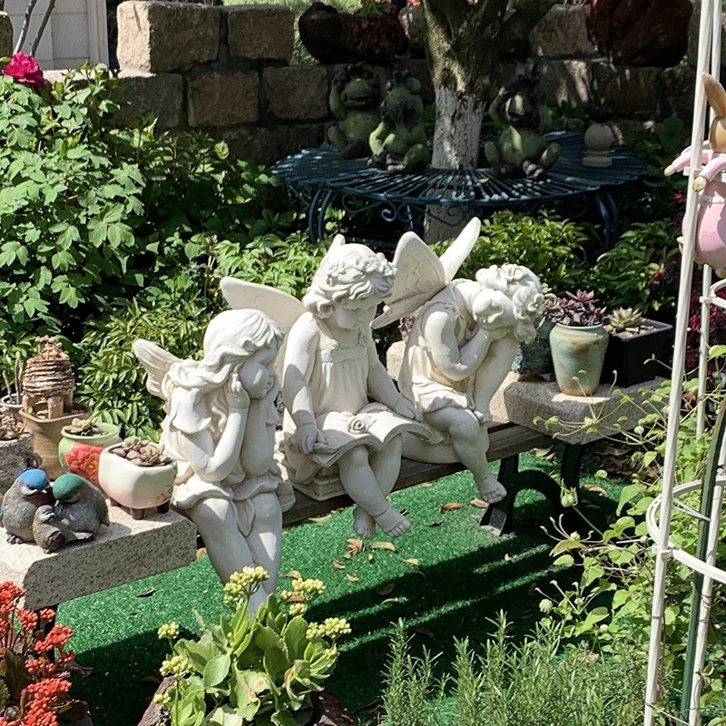 

European garden courtyard balcony wedding Cupid outdoor landscape creative little angel figure sculpture decorative ornament