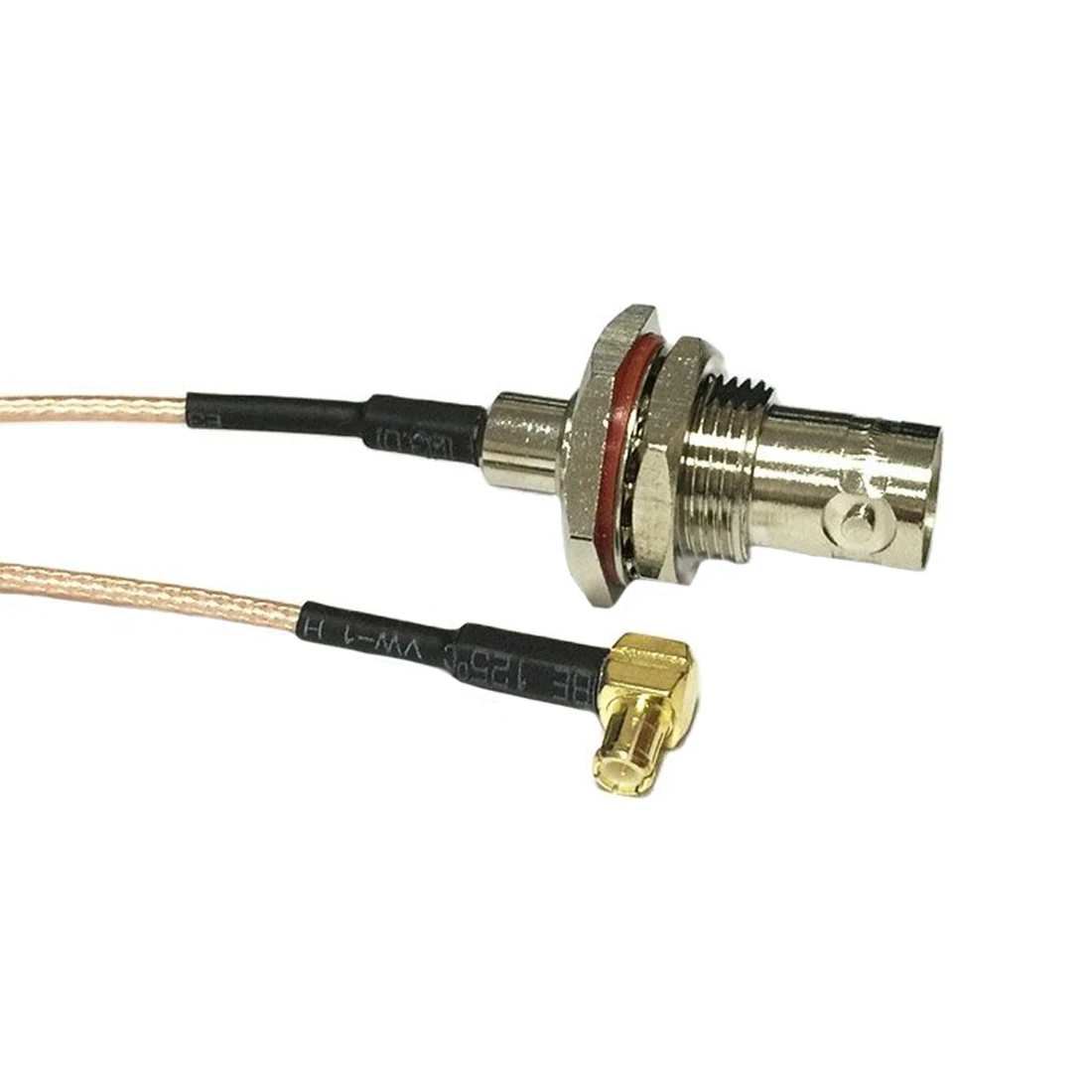 BNC Female Jack Nut Switch MCX Male Plug Right Angle Connector RG178 Jumper Cable 15cm 6\