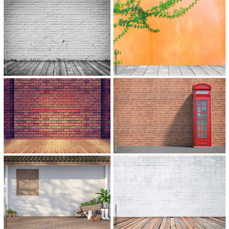 

ZHISUXI Vinyl Custom Vintage Brick Wall Wooden Floor Photography Backdrops Photo Background Studio Prop ZXX-33