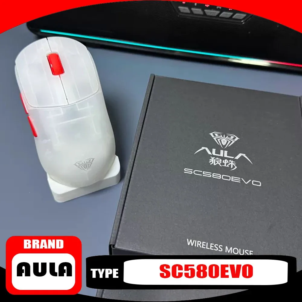 AULA SC580 EVO Wireless Gaming Mouse Dual 8K Polling Rate Tri Mode Bluetooth 2 4G Wired 20000DPI AL530 Sensor Mice Unique