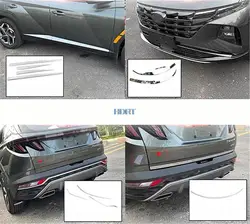 Car Styling Front Bumper Trim Tail Gate Strip Door Edge Molding Rear Fog Lamp Stainless Steel Kit For Hyundai Tucson NX4 2021 +