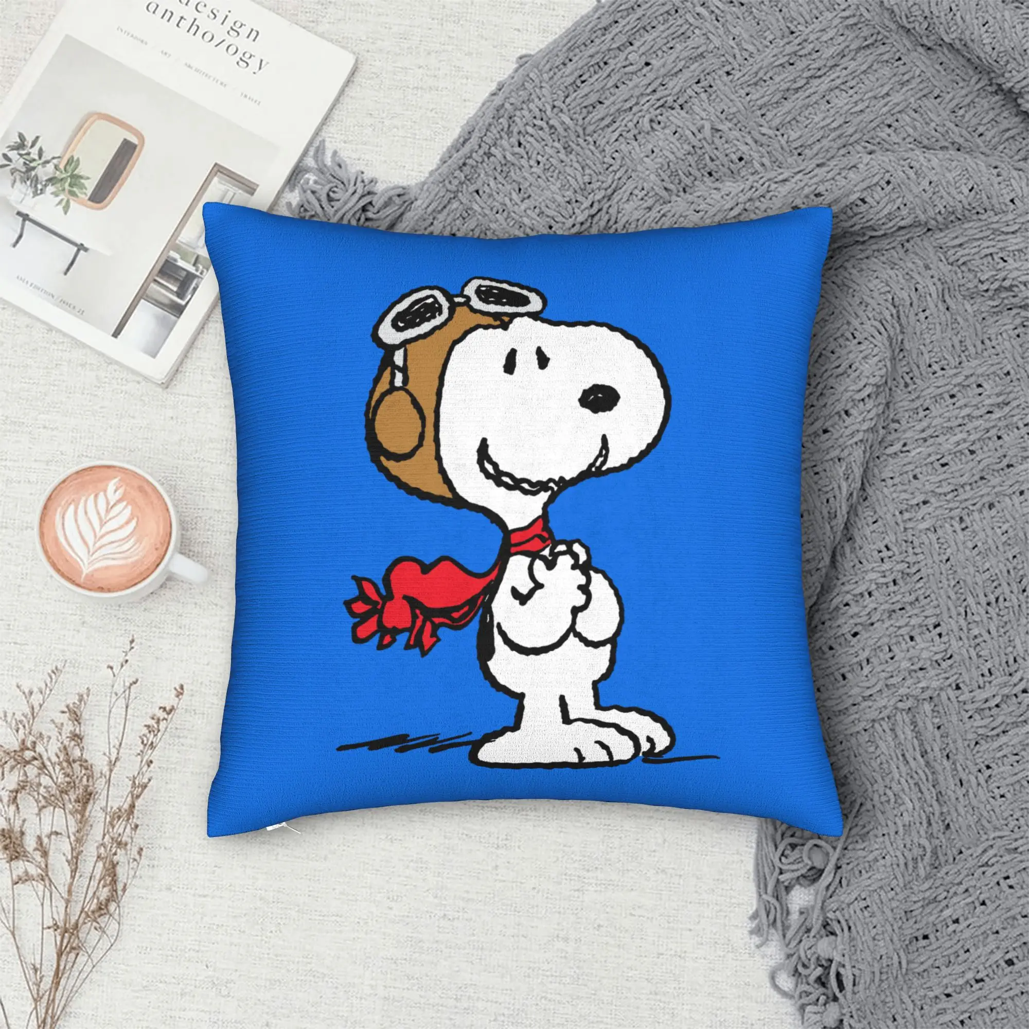 Snoopys The Flying Ace Square Pillow Case Polyester Throw Pillow ACE Pilot Customized Cushion Covers - view 5