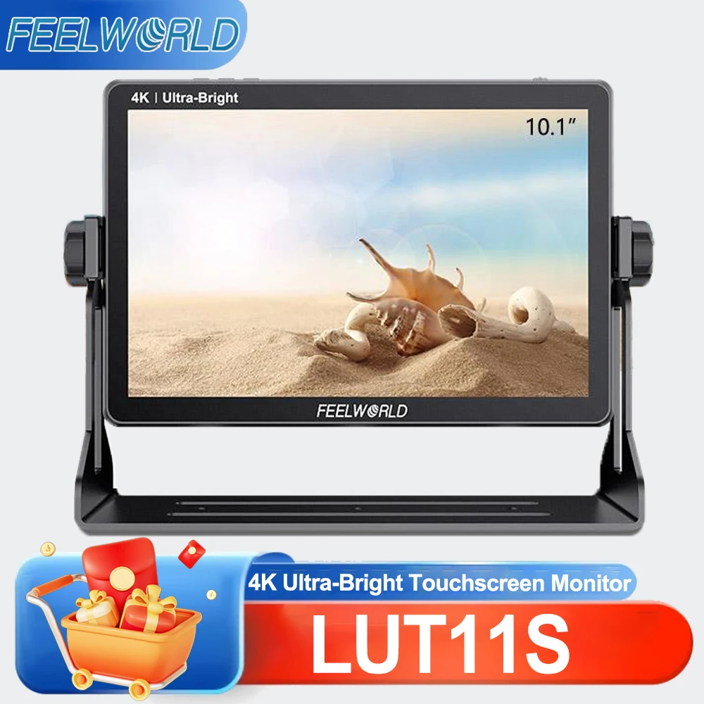 

FEELWORLD LUT11S 10.1-дюймовый ультраяркий монитор для DSLR-камер с яркостью 2000 нит, сенсорным экраном, 3G-SDI, 4K HDMI I/O, Easy Mod