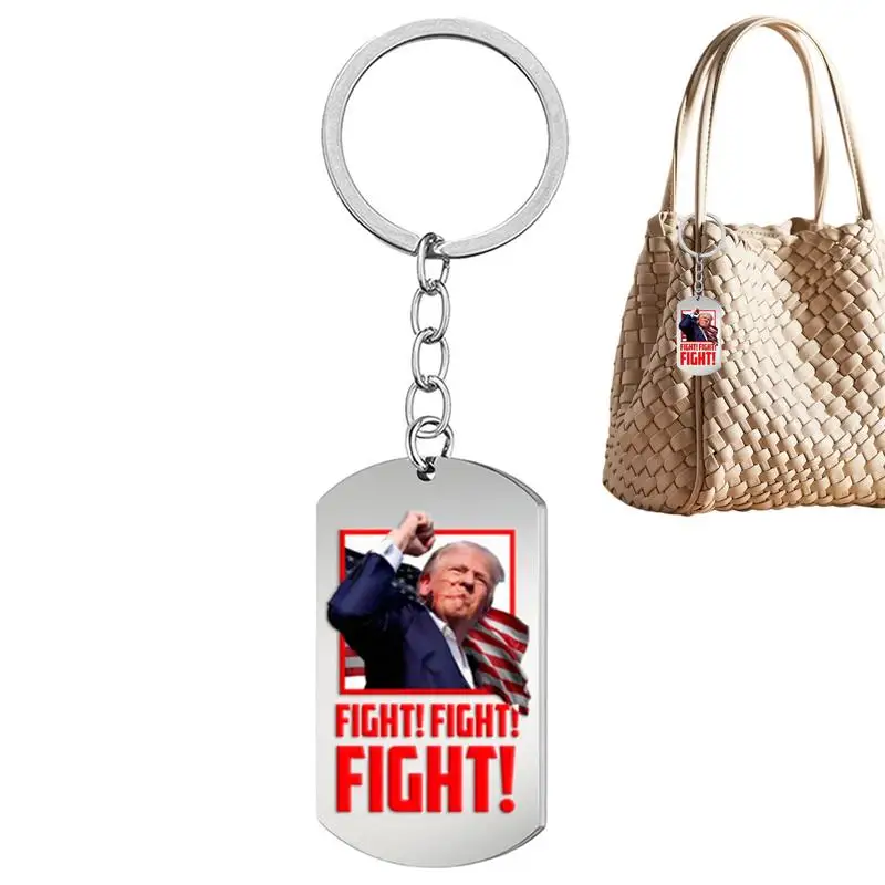 President 2024 Keychain President Election Stuff Stainless Steel President Keychains Rally Party Favors President Keychains For