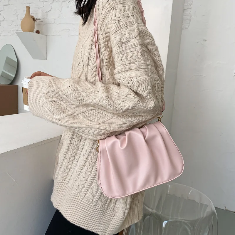 Shoulder Crossbody Bag Casual  WOMEN  Hasp  SOFT 2023 New Fashion Solid Color Crossbody Bags for Women  Tote Bag