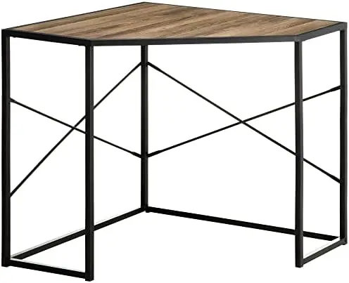 

Corner Desk for Small Spaces, Small Computer Desk with Metal Frame, Space Saving Office Desk Workstation, Black Dressers