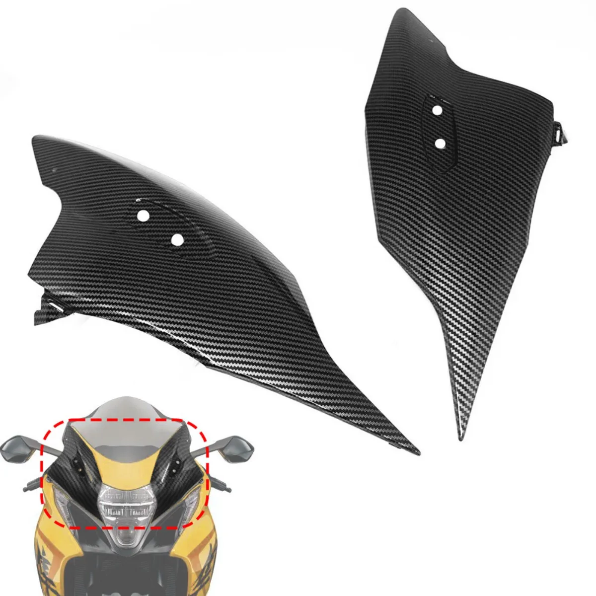 Carbon Fiber Pattern Rearview Mirror Base Frame Front Headlight Fairing Cove for Suzuki Hayabusa Gsx 1300 R Gsx1300r 2021 -24